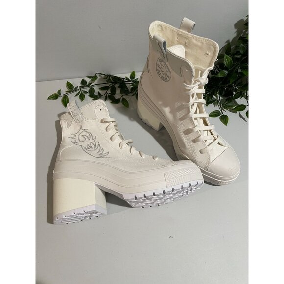 CONVERSE Chuck 70 De Luxe Heel Western Hi Platform A10335C Size Women’s 10.5 Whi - Picture 11 of 16
